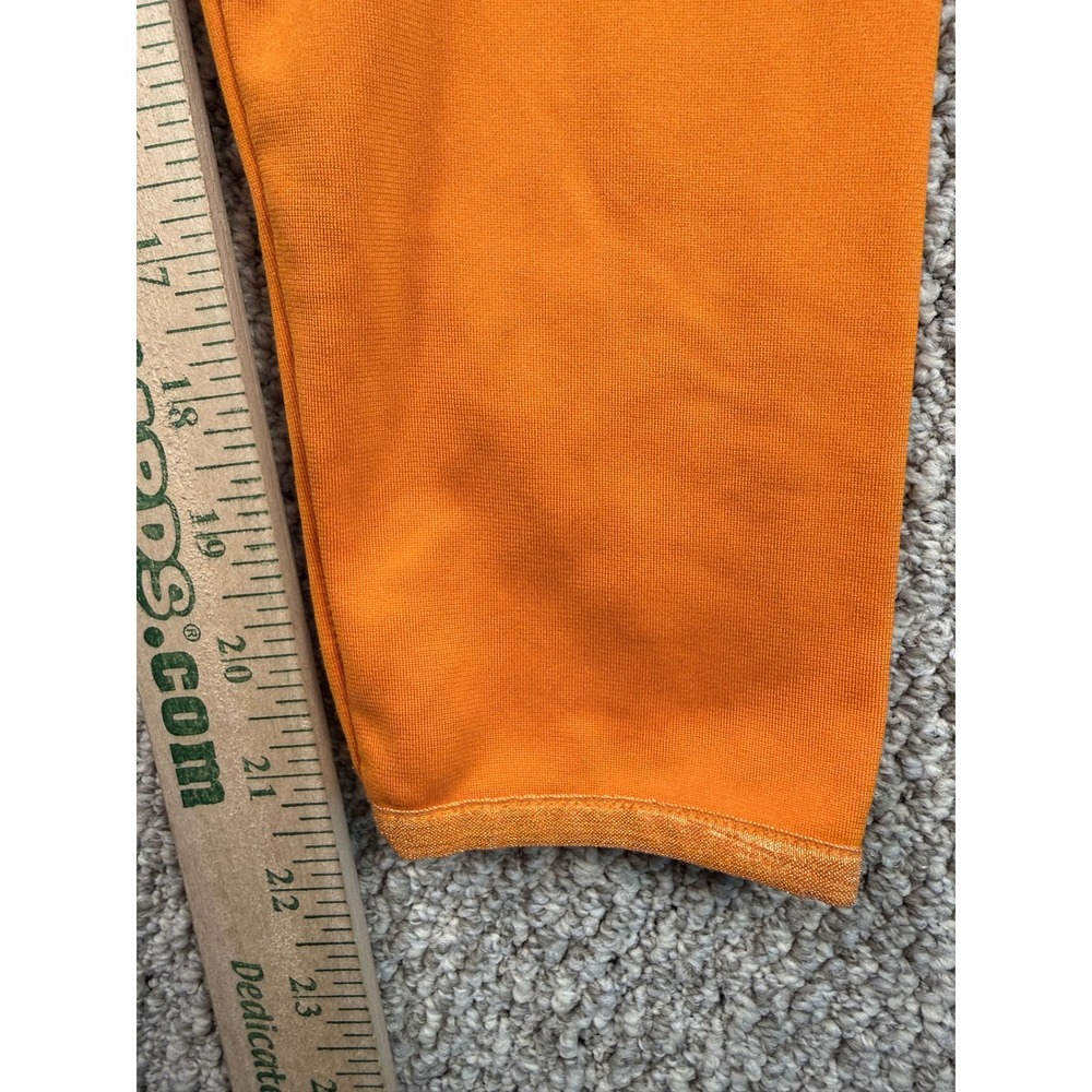 Adidas 1/4 Zip Pullover Shirt Large Orange White 3-Stripe Athletic Track Top L - Picture 5 of 9